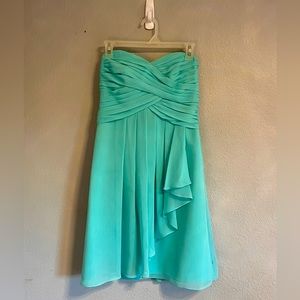 David’s Bridal strapless dress.